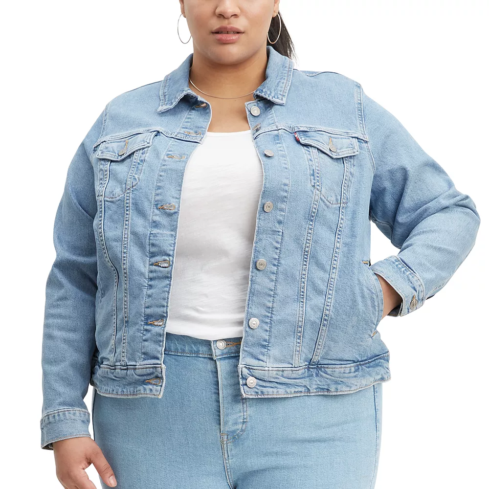 Plus Size Levi's® Original Trucker Jean Jacket 4 Plus Size Levi's® Original Trucker Jean Jacket - Image 4