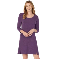 Women's Cuddl Duds® Essentials Long Sleeve Sleepshirt -Cuddl Duds SHOP 2594817 Dark Plum Heather