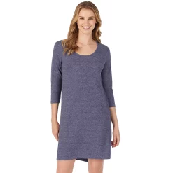 Women's Cuddl Duds® Essentials Long Sleeve Sleepshirt -Cuddl Duds SHOP 2594817 Navy Heather