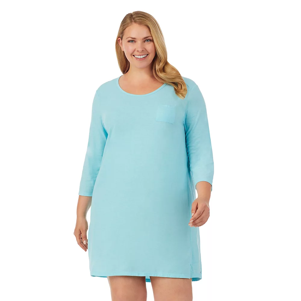 Plus Size Cuddl Duds® Essentials Long Sleeve Sleepshirt 4 Plus Size Cuddl Duds® Essentials Long Sleeve Sleepshirt - Image 4