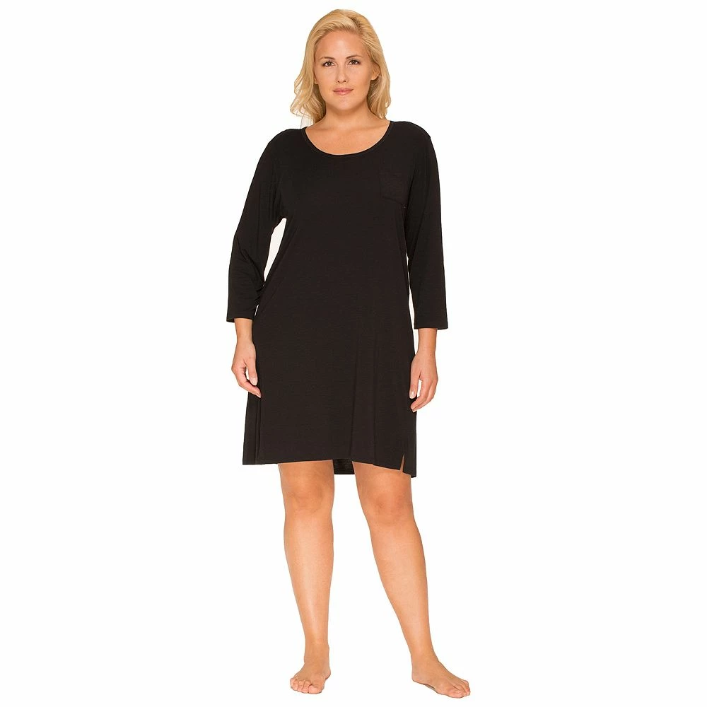 Plus Size Cuddl Duds® Essentials Long Sleeve Sleepshirt 2 Plus Size Cuddl Duds® Essentials Long Sleeve Sleepshirt - Image 2