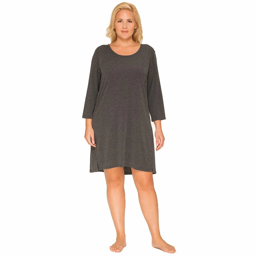 Plus Size Cuddl Duds® Essentials Long Sleeve Sleepshirt 1 Plus Size Cuddl Duds® Essentials Long Sleeve Sleepshirt