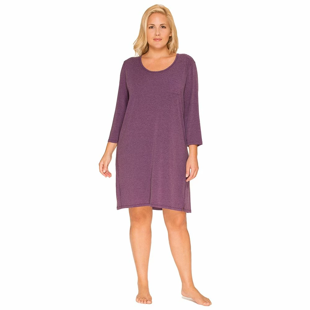Plus Size Cuddl Duds® Essentials Long Sleeve Sleepshirt 3 Plus Size Cuddl Duds® Essentials Long Sleeve Sleepshirt - Image 3