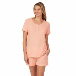 Women's Cuddl Duds® Pajamas: Essential Sleep Tee & Boxers Set 11 Women's Cuddl Duds® Pajamas: Essential Sleep Tee & Boxers Set -Cuddl Duds SHOP 2642178 Coral Heather