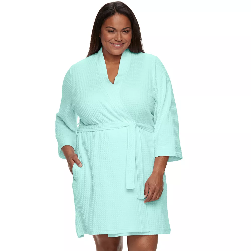 Plus Size Croft & Barrow® Waffle-Knit Kimono Robe 1 Plus Size Croft & Barrow® Waffle-Knit Kimono Robe