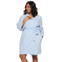 Plus Size Croft & Barrow® Waffle-Knit Kimono Robe 13 Plus Size Croft & Barrow® Waffle-Knit Kimono Robe -Cuddl Duds SHOP 2668341 Chambray Blue