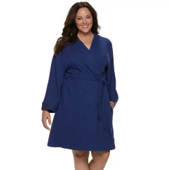 Plus Size Croft & Barrow® Waffle-Knit Kimono Robe 11 Plus Size Croft & Barrow® Waffle-Knit Kimono Robe -Cuddl Duds SHOP 2668341 Navy