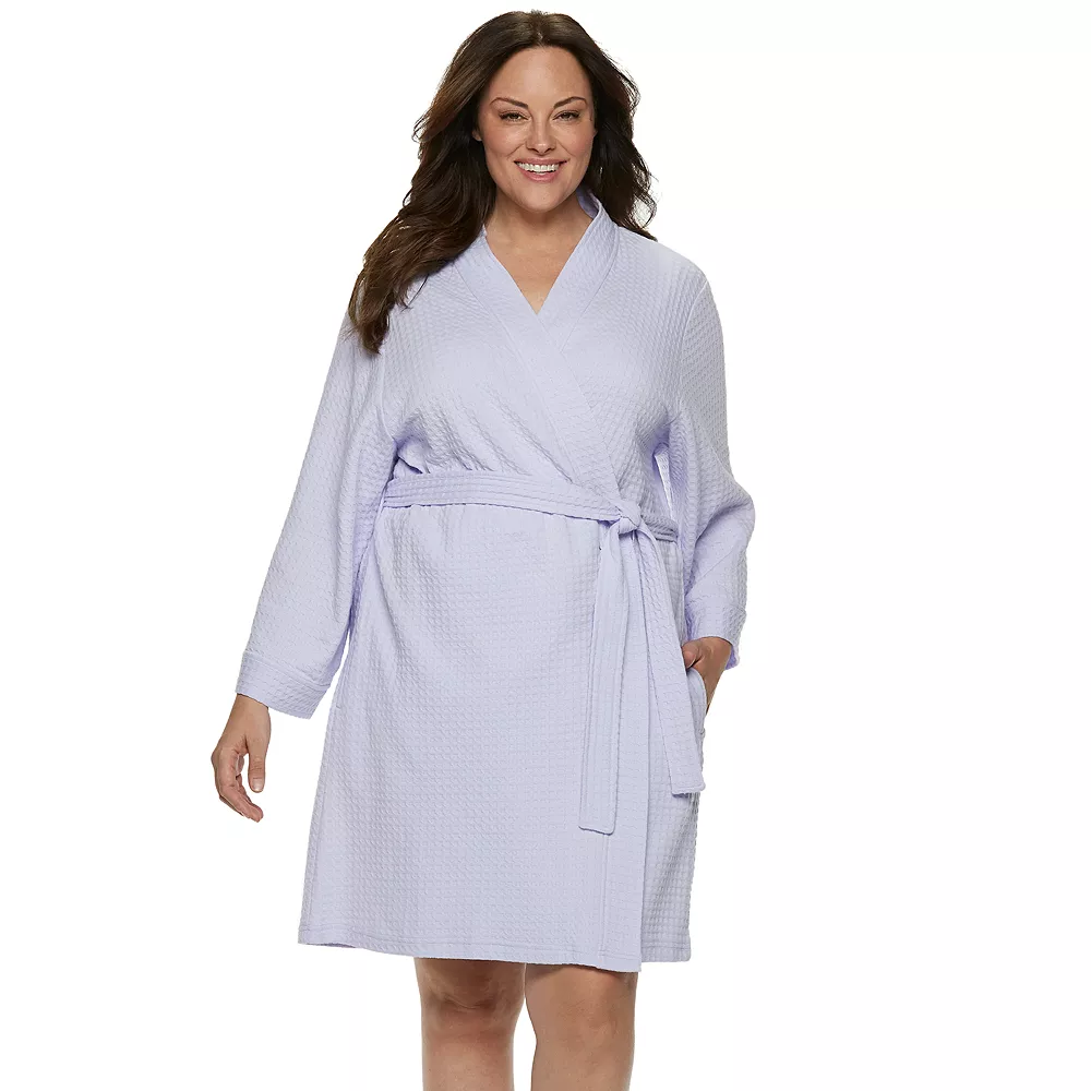 Plus Size Croft & Barrow® Waffle-Knit Kimono Robe 5 Plus Size Croft & Barrow® Waffle-Knit Kimono Robe - Image 5