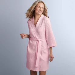 Women's Croft & Barrow® Waffle Texture Robe 13 Women's Croft & Barrow® Waffle Texture Robe -Cuddl Duds SHOP 2749414 Pink