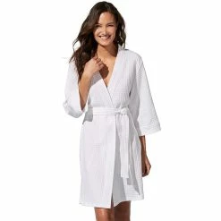 Women's Croft & Barrow® Waffle Texture Robe 14 Women's Croft & Barrow® Waffle Texture Robe -Cuddl Duds SHOP 2749414 White