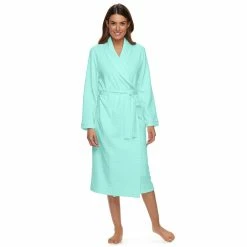 Women's Croft & Barrow® Waffle-Knit Long Shawl-Collar Robe 11 Women's Croft & Barrow® Waffle-Knit Long Shawl-Collar Robe -Cuddl Duds SHOP 2761791 Aqua