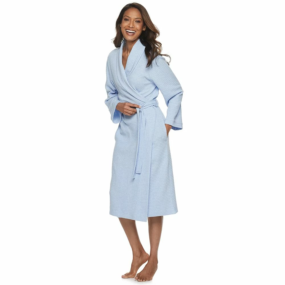 Women's Croft & Barrow® Waffle-Knit Long Shawl-Collar Robe 2 Women's Croft & Barrow® Waffle-Knit Long Shawl-Collar Robe - Image 2