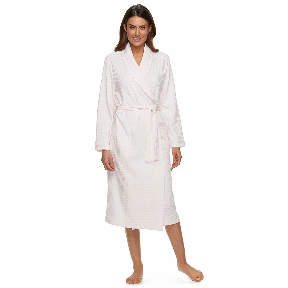 Women's Croft & Barrow® Waffle-Knit Long Shawl-Collar Robe 3 Women's Croft & Barrow® Waffle-Knit Long Shawl-Collar Robe - Image 3