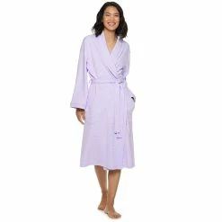 Women's Croft & Barrow® Waffle-Knit Long Shawl-Collar Robe 14 Women's Croft & Barrow® Waffle-Knit Long Shawl-Collar Robe -Cuddl Duds SHOP 2761791 Purple
