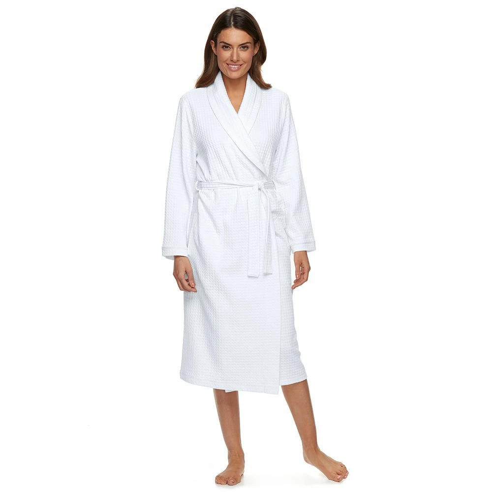 Women's Croft & Barrow® Waffle-Knit Long Shawl-Collar Robe 6 Women's Croft & Barrow® Waffle-Knit Long Shawl-Collar Robe - Image 6