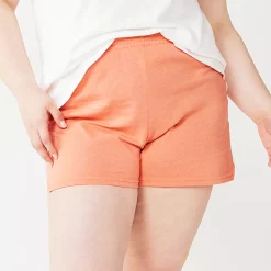 Juniors' Plus Size Soffe Curves Classic Shorts 15 Juniors' Plus Size Soffe Curves Classic Shorts -Cuddl Duds SHOP 2970681 Muted Coral Heather