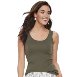Women's Sonoma Goods For Life® Tunic Layering Tank Top -Cuddl Duds SHOP 2979874 Olive Night