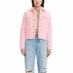 Women's Levi's® Original Sherpa Trucker Jacket -Cuddl Duds SHOP 2998926 Dutch Pink Corduroy