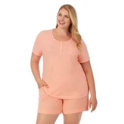 Plus Size Cuddl Duds Essentials Pajama Tee & Pajama Boxers Sleep Set 8 Plus Size Cuddl Duds Essentials Pajama Tee & Pajama Boxers Sleep Set -Cuddl Duds SHOP 3034455 Coral Heather