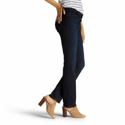 Petite Lee® Flex Motion Straight-Leg Jeans -Cuddl Duds SHOP 3051975 ALT3