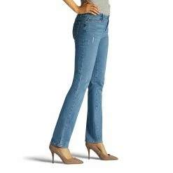 Petite Lee® Flex Motion Straight-Leg Jeans -Cuddl Duds SHOP 3051975 ALT5