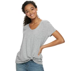 Juniors' SO® Oversized Pocket Tee -Cuddl Duds SHOP 3326644 Light Gray