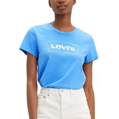 Women's Levi's® Logo Perfect Tee -Cuddl Duds SHOP 3416906 Bw Outline Marina