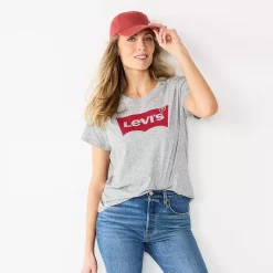 Women's Levi's® Logo Perfect Tee -Cuddl Duds SHOP 3416906 Housemark Smokestack