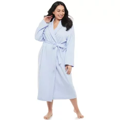 Plus Size Croft & Barrow® Shawl-Collar Waffle Robe 12 Plus Size Croft & Barrow® Shawl-Collar Waffle Robe -Cuddl Duds SHOP 3445495 Chambray Blue