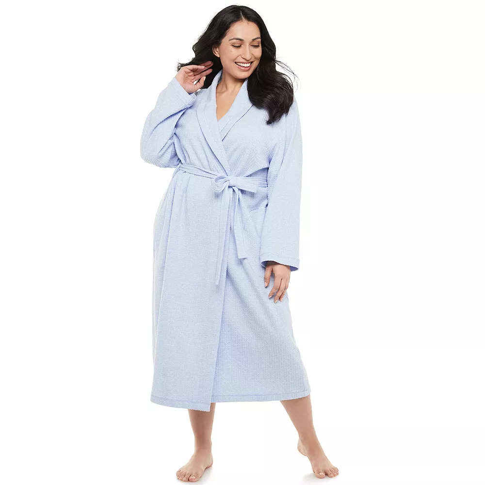 Plus Size Croft & Barrow® Shawl-Collar Waffle Robe 5 Plus Size Croft & Barrow® Shawl-Collar Waffle Robe - Image 5