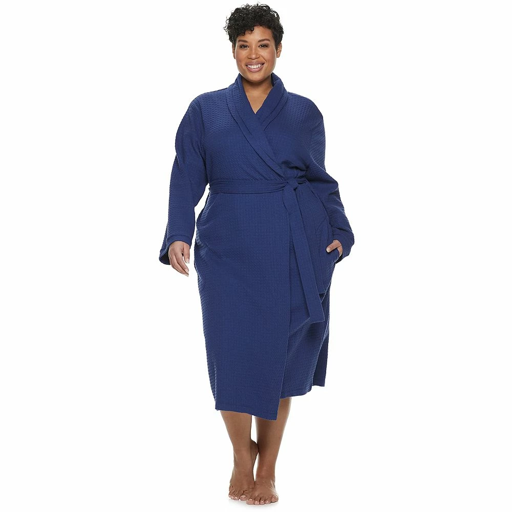 Plus Size Croft & Barrow® Shawl-Collar Waffle Robe 2 Plus Size Croft & Barrow® Shawl-Collar Waffle Robe - Image 2