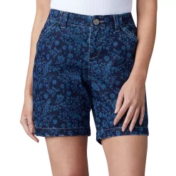 Women's Lee® Chino Walking Shorts 16 Women's Lee® Chino Walking Shorts -Cuddl Duds SHOP 3510365 Blue Veil Denim Floral