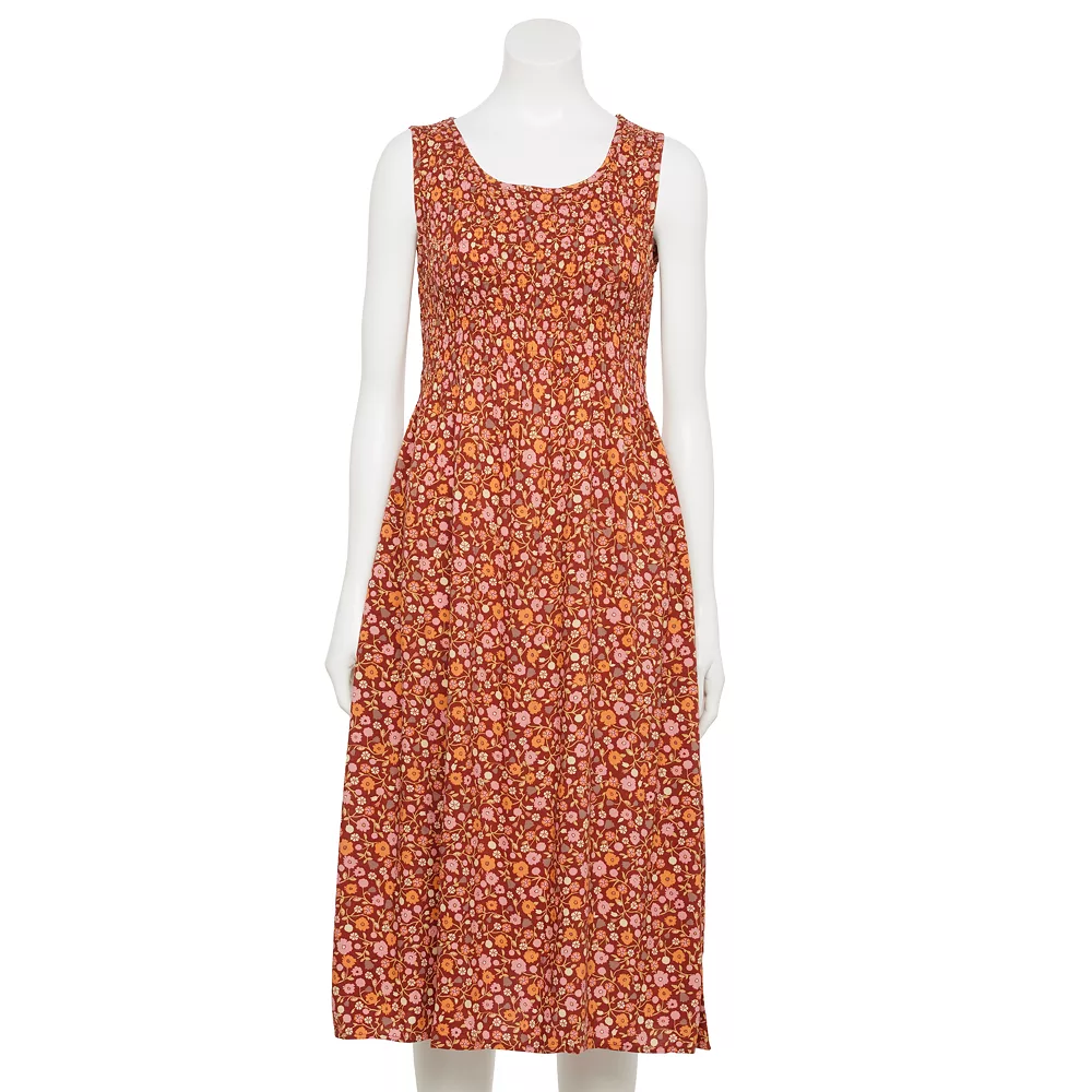 Women's Croft & Barrow® Smocked Swing Midi Dress 11 Women's Croft & Barrow® Smocked Swing Midi Dress - Image 11