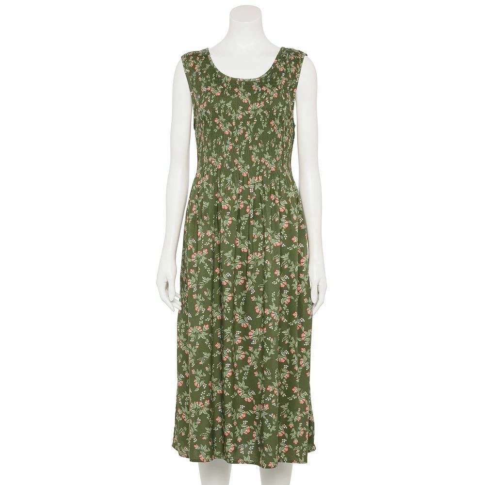 Women's Croft & Barrow® Smocked Swing Midi Dress 8 Women's Croft & Barrow® Smocked Swing Midi Dress - Image 8