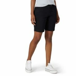 Petite Lee® Regular Fit Chino Bermuda Shorts 17 Petite Lee® Regular Fit Chino Bermuda Shorts -Cuddl Duds SHOP 3583205 Black