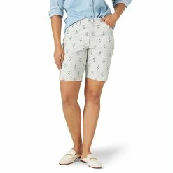 Petite Lee® Regular Fit Chino Bermuda Shorts 15 Petite Lee® Regular Fit Chino Bermuda Shorts -Cuddl Duds SHOP 3583205 Striped Floral