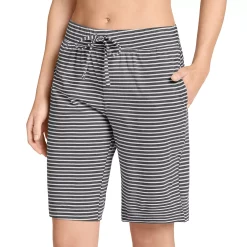 Women's Jockey® Everyday Essentials Bermuda Pajama Shorts -Cuddl Duds SHOP 3618197 Charcoal Stripe