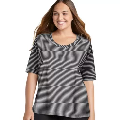 Plus Size Jockey® Everyday Essentials Pajama Tee -Cuddl Duds SHOP 3618210 Charcoal Stripe