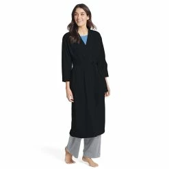 Women's Jockey® Everyday Essentials Long Wrap Robe -Cuddl Duds SHOP 3618221 Black