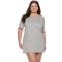 Plus Size Jockey® Everyday Essentials Sleepshirt -Cuddl Duds SHOP 3618230 Heather Gray