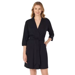 Women's Cuddl Duds® Essentials Wrap Robe 8 Women's Cuddl Duds® Essentials Wrap Robe -Cuddl Duds SHOP 3732588 Black