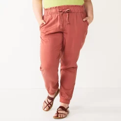 Juniors' Plus Size SO® High Rise Paperbag Jogger Pants 11 Juniors' Plus Size SO® High Rise Paperbag Jogger Pants -Cuddl Duds SHOP 3784612 Virginia Mauve
