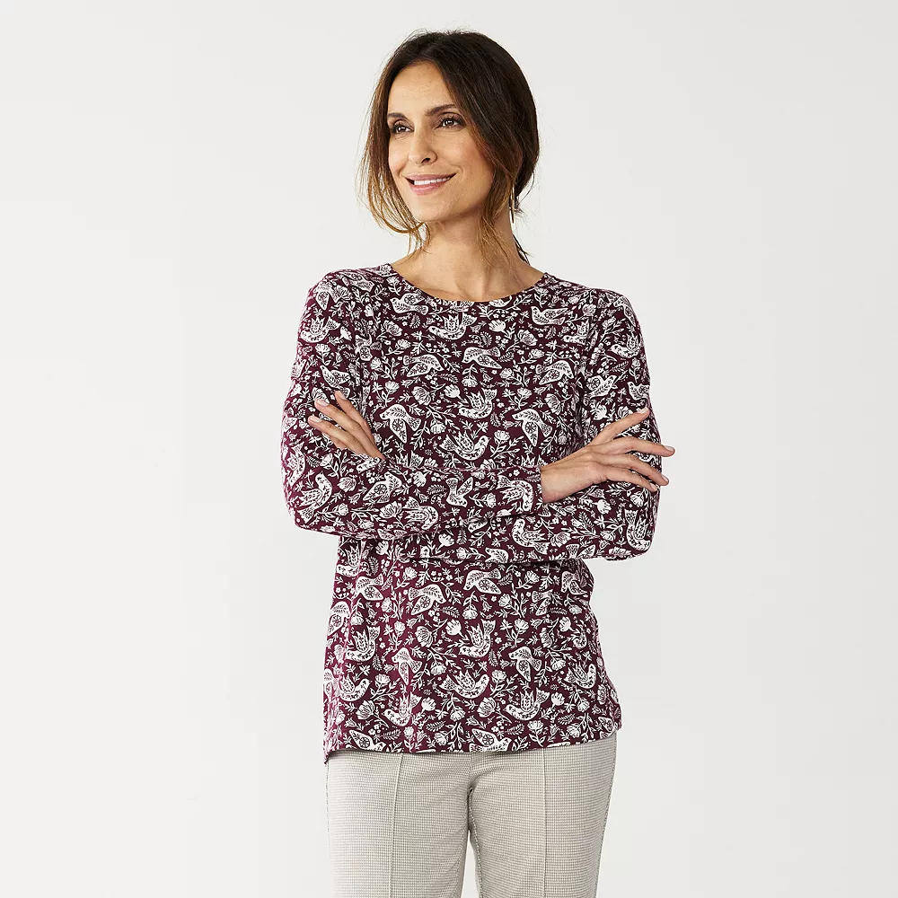 Women's Croft & Barrow® Essential Long-Sleeve Crewneck Tee 7 Women's Croft & Barrow® Essential Long-Sleeve Crewneck Tee - Image 7