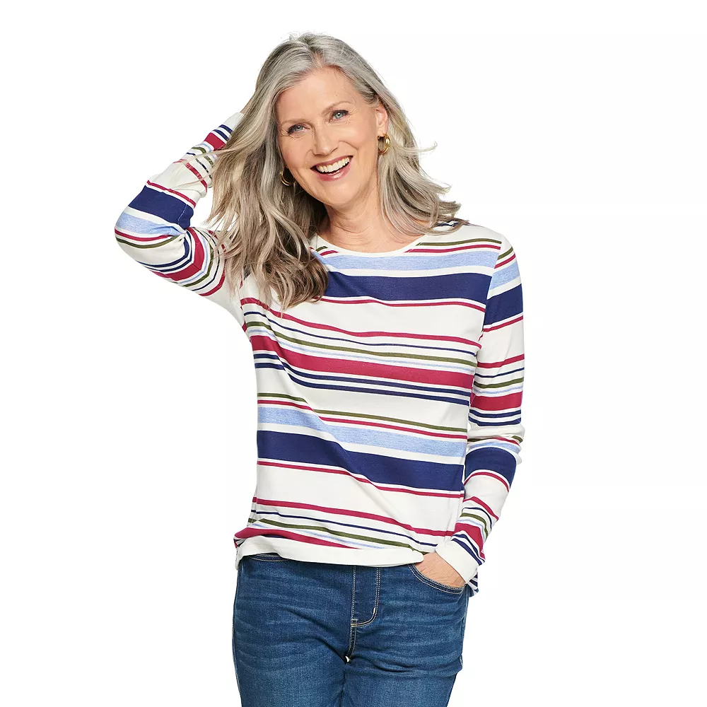 Women's Croft & Barrow® Essential Long-Sleeve Crewneck Tee 8 Women's Croft & Barrow® Essential Long-Sleeve Crewneck Tee - Image 8