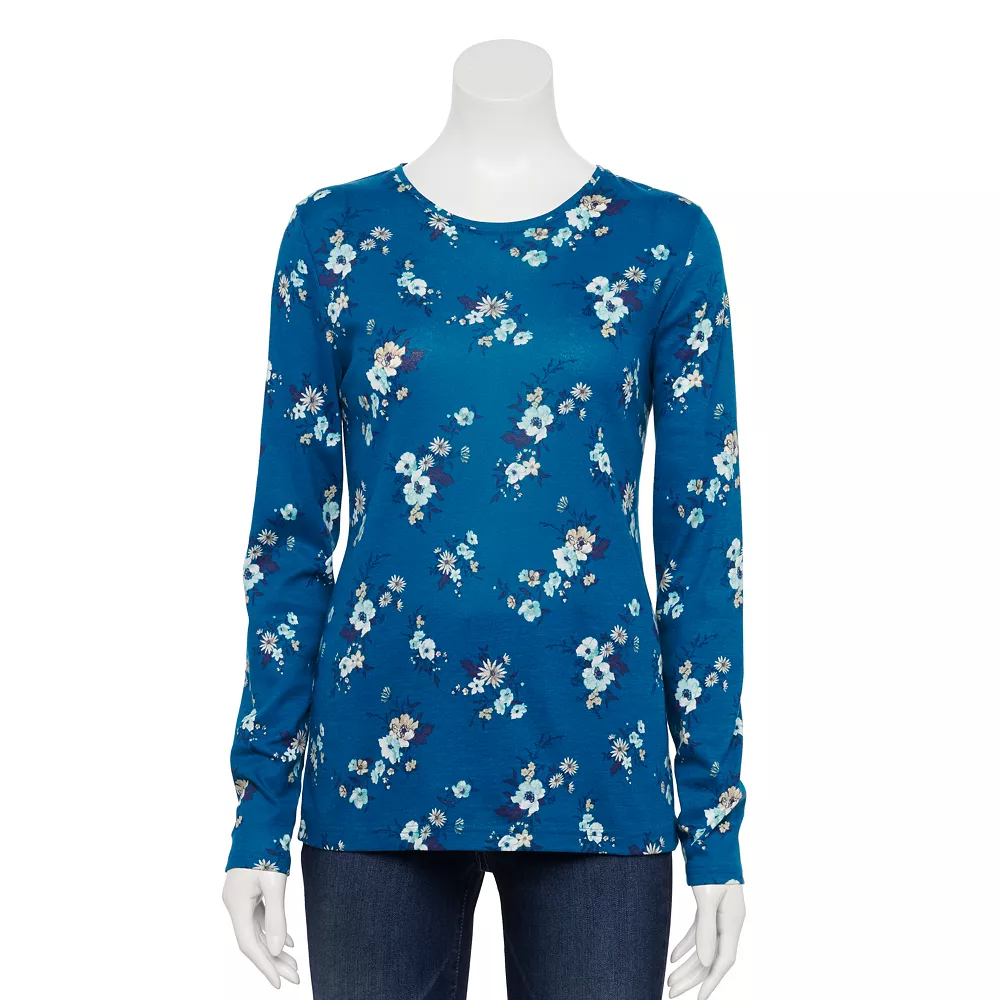 Women's Croft & Barrow® Essential Long-Sleeve Crewneck Tee 2 Women's Croft & Barrow® Essential Long-Sleeve Crewneck Tee - Image 2