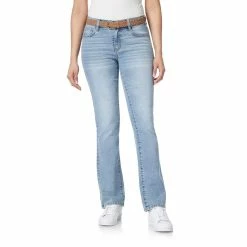 Juniors' WallFlower Legendary Belted Slim Bootcut Jeans -Cuddl Duds SHOP 3849873 Rowan