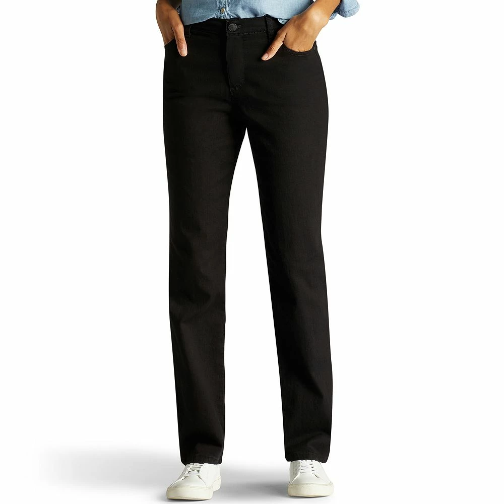 Petite Lee® Instantly Slims Straight-Leg Jeans 4 Petite Lee® Instantly Slims Straight-Leg Jeans - Image 4