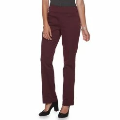 Women's Croft & Barrow® Effortless Stretch Pull-On Bootcut Pants -Cuddl Duds SHOP 3857885 Plum