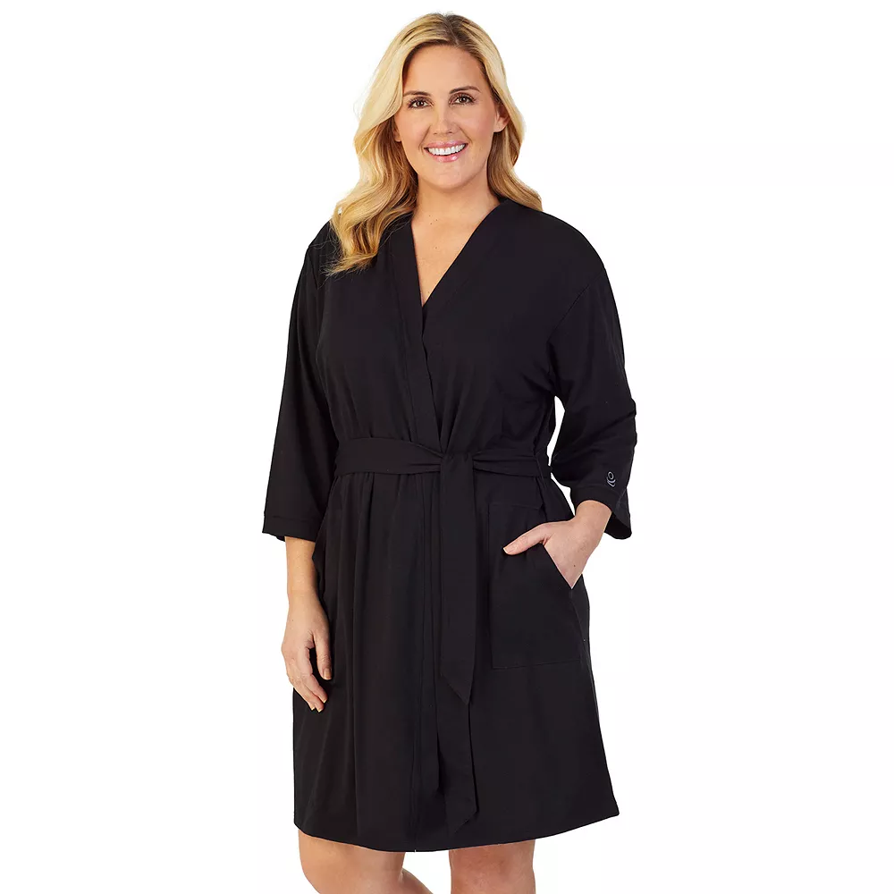 Plus Size Cuddl Duds® Essentials Wrap Robe 2 Plus Size Cuddl Duds® Essentials Wrap Robe - Image 2
