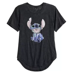 Juniors' Disney's Stitch High-Low V-Neck Graphic Tee -Cuddl Duds SHOP 3948682 ALT5